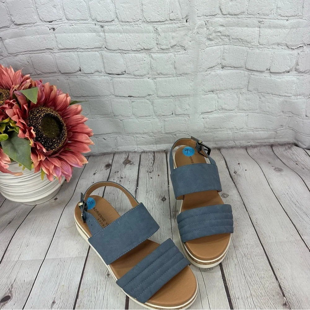 adrienne vittadini sport wedge sandals steel grey color size 7.5 - Picture 3 of 10